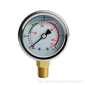 Edelstahl Dual -Skala -Manometer für pneumatische Druckluftregler